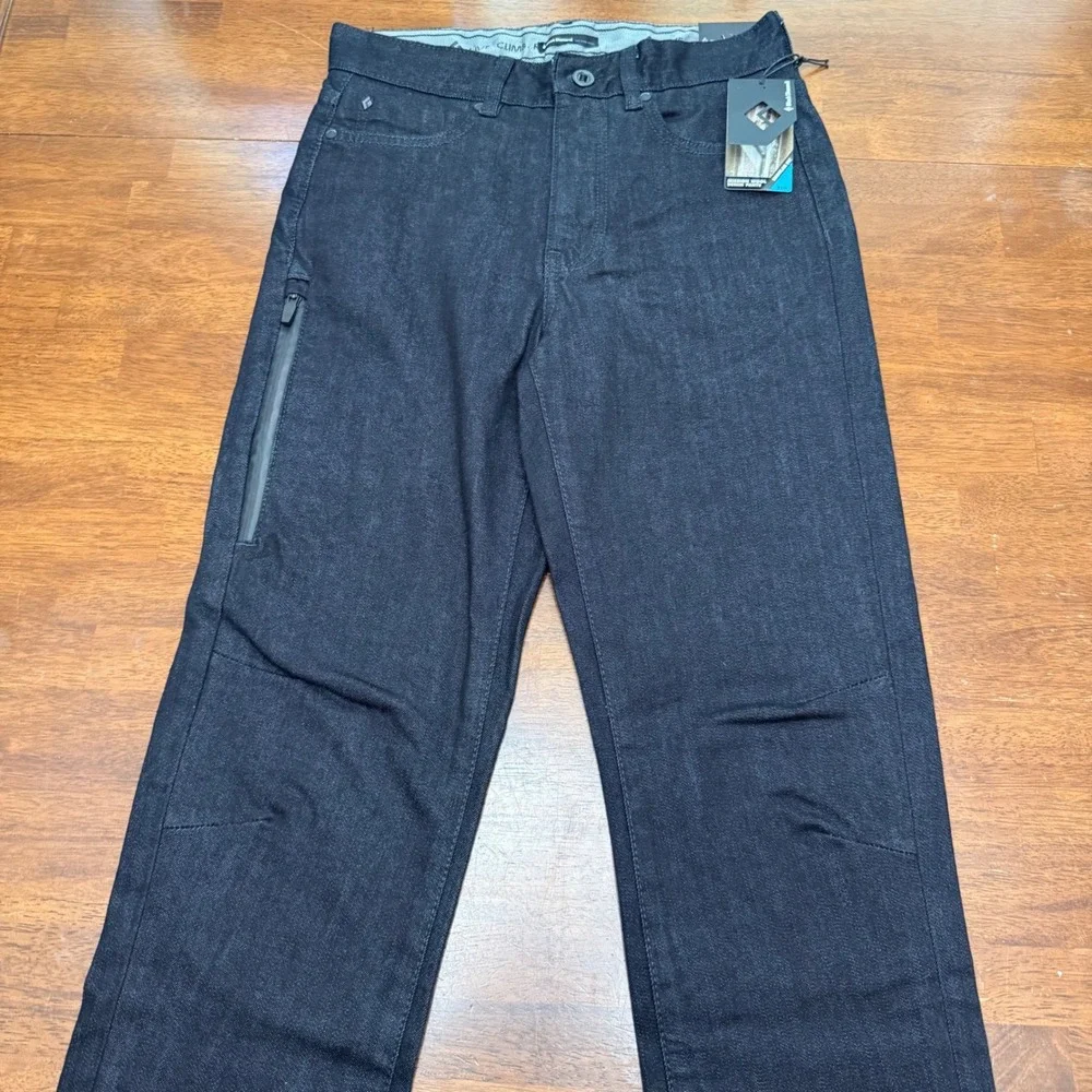 Black Diamond Mission Wool Denim Pants Mens 28x32 Black Technical Climbing New